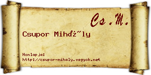 Csupor Mihály névjegykártya