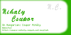 mihaly csupor business card
